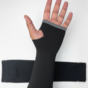 UV Protection Arm Sleeves with Thumb Hole | Nylon Stretch Cooling Sports Sleeves for Men & Women (Pair of 2)