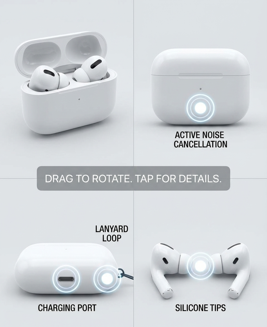 ANC Style True Wireless Bluetooth Earbuds with Charging Case | HD Sound, Clear Calls, 5H Playtime | Compatible with Android & iOS (Black)