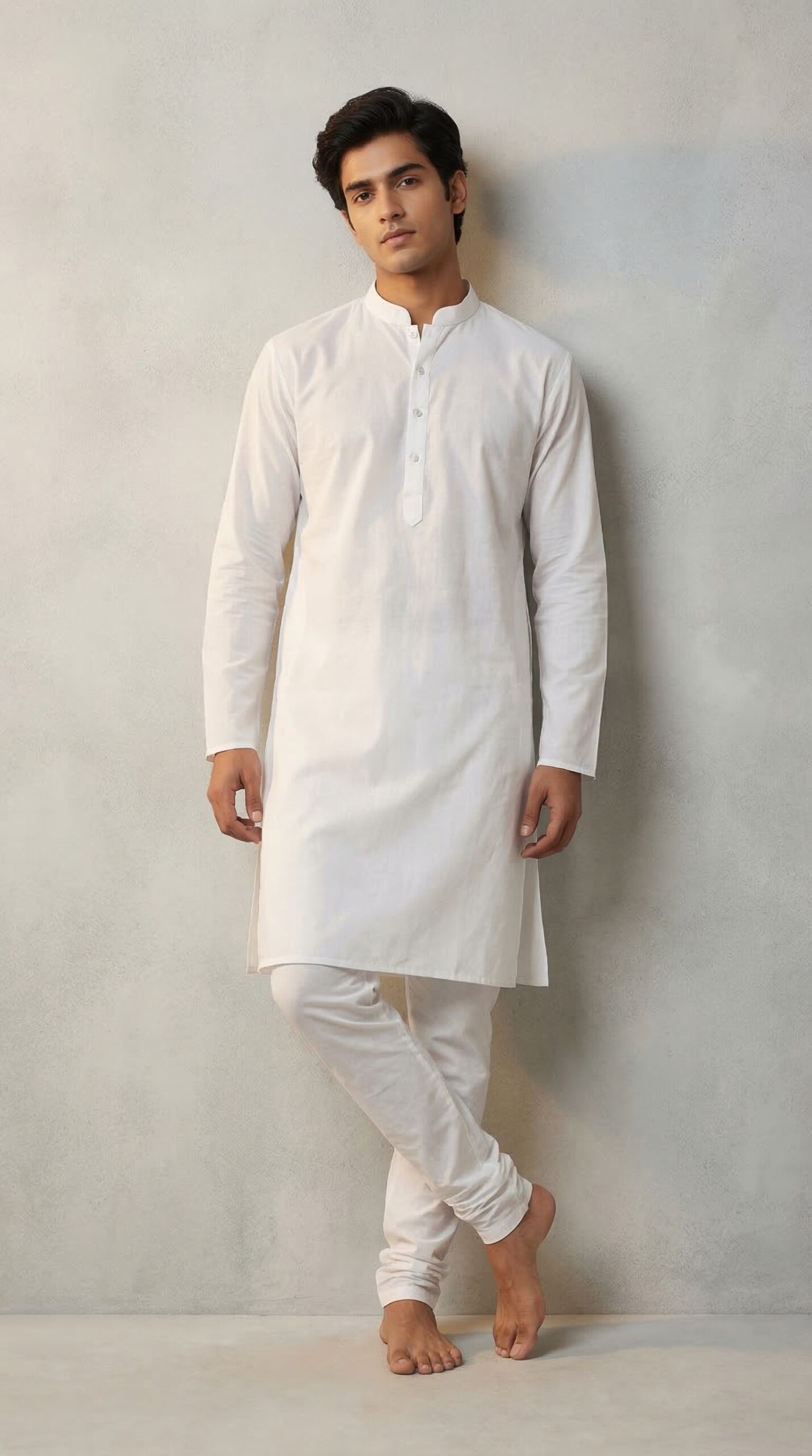Pure Cotton White Kurta Pyjama Set | Classic Straight Fit | Sizes 40–44